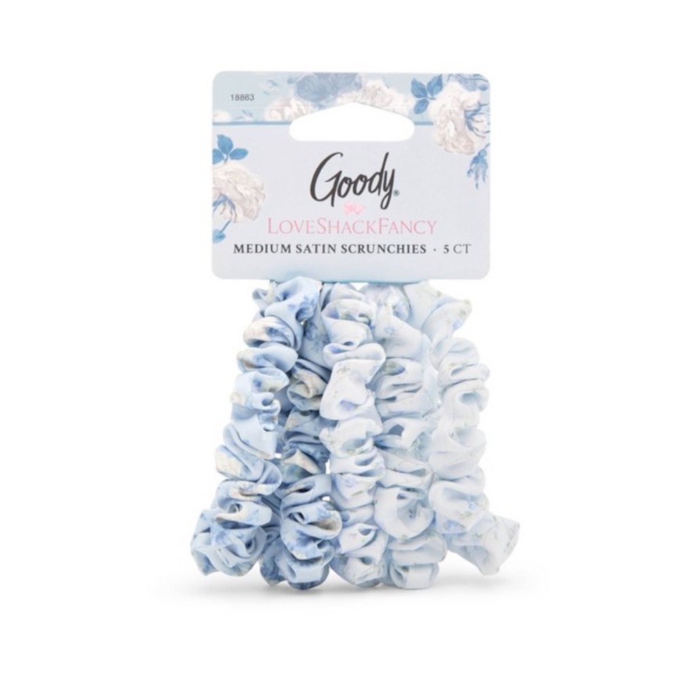 LoveShackFancy X Goody Blue Satin Scrunchies Set  NIB NWT SHIPS WITHIN 1 DAY